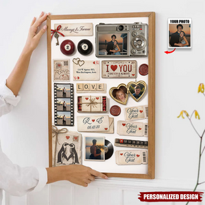 Personalized Couple Matchbook Romantic Love Collage Poster