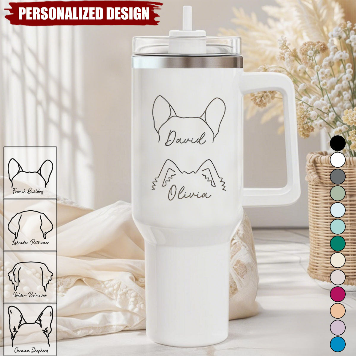 Personalized Dog/Cat Mom Tumbler-Gift For Pet Lovers
