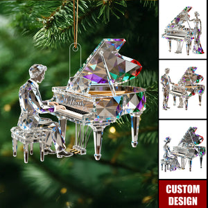 Personalized Piano Player Painted Christmas Ornament