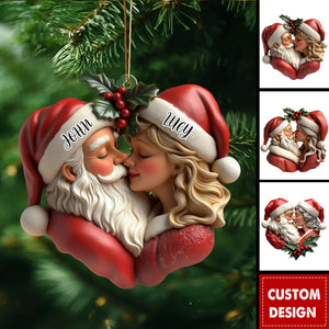 Personalized Romantic Santa And Mrs. Claus Christmas Ornament - Gift For Couple
