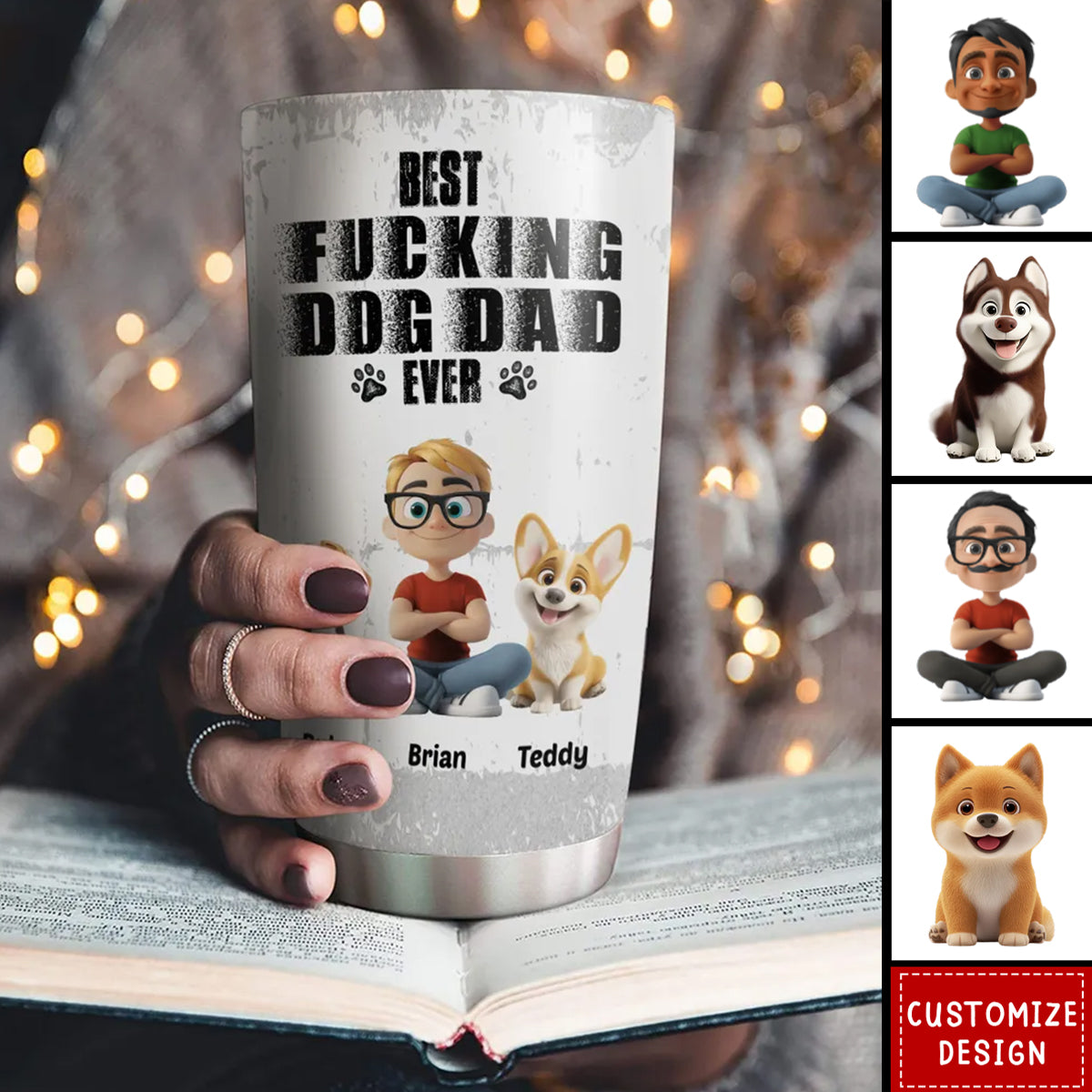 Best Dad Ever - Personalized Stainless Steel Tumbler-Gift for Dad
