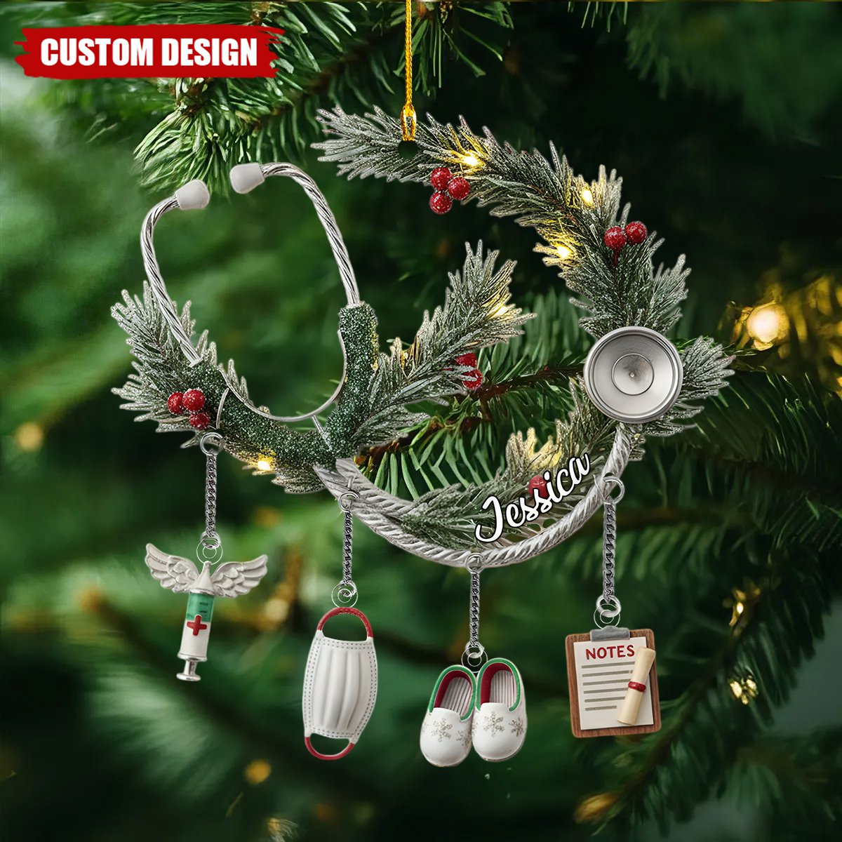 Nurse Life - Personalized Nurse Ornament With Charm