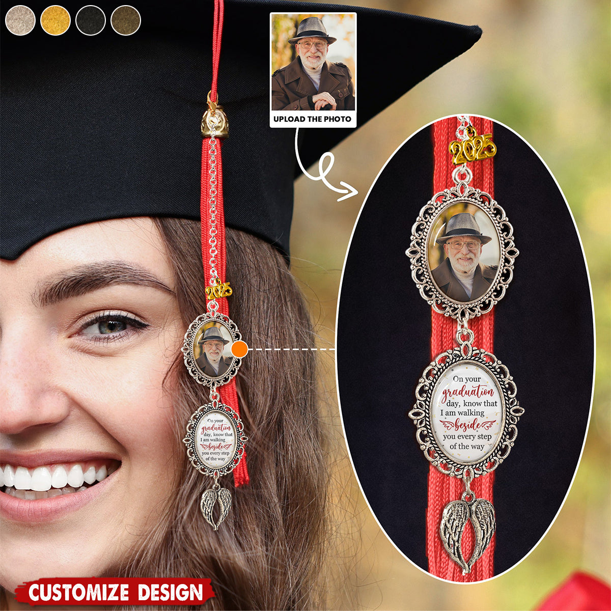 Personalized Class Of 2025 Graduation Tassel Photo Charm