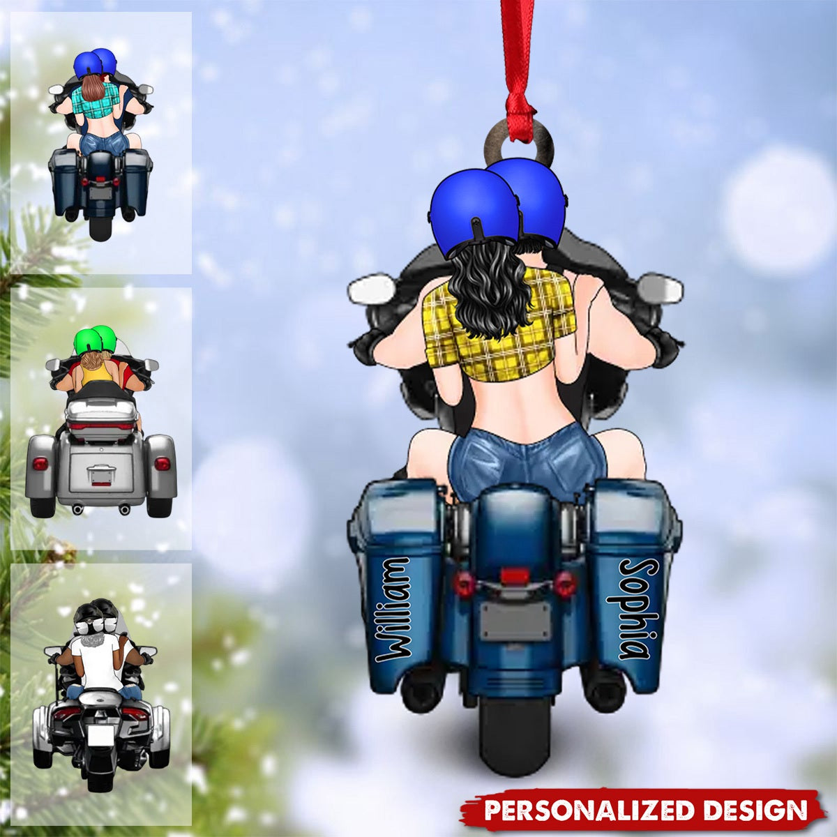 Motorcycle Lovers For Couples Ornament-Personalized Christmas Ornament-Gift For Motorcycle Lovers