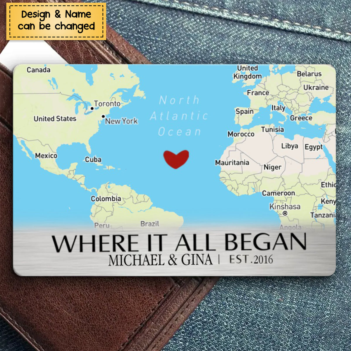 New Release - Where It All Began - Couple Personalized Custom Stainless Wallet Card - Gift For Husband Wife, Anniversary