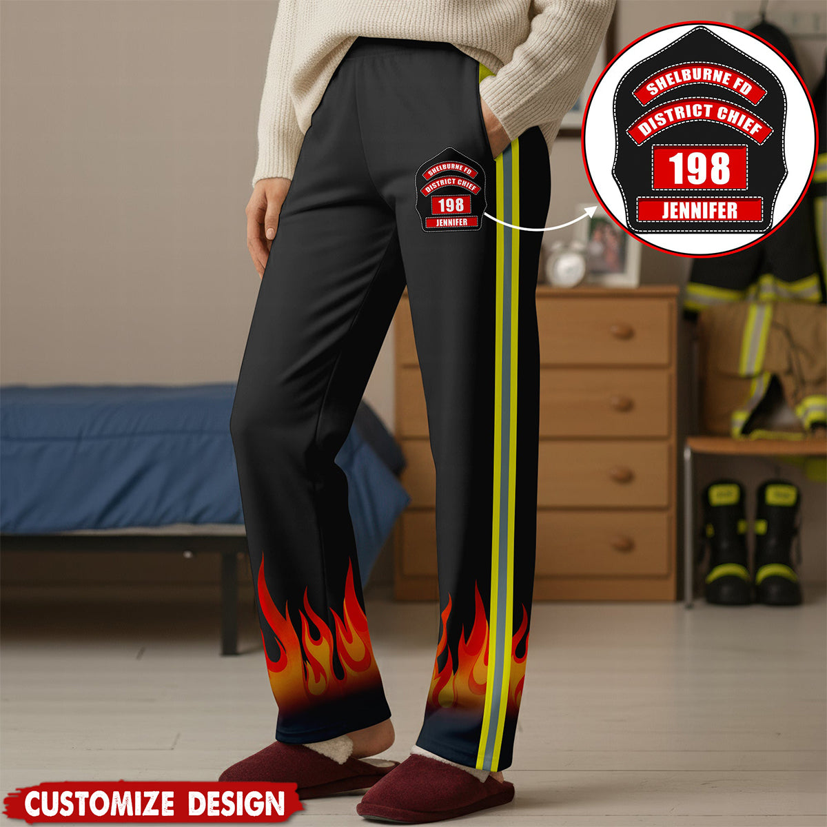 Personalized Firefighter Pajama Pants Gifts For Firefighters