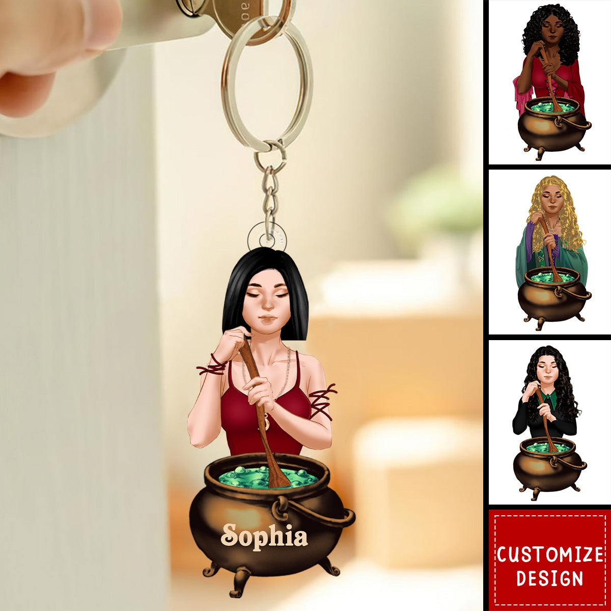 Personalized Witch Acrylic Keychain