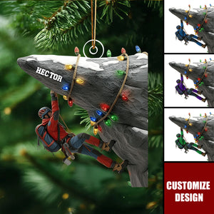 Holiday Climbing - Personalized Rock Climbing Ornament