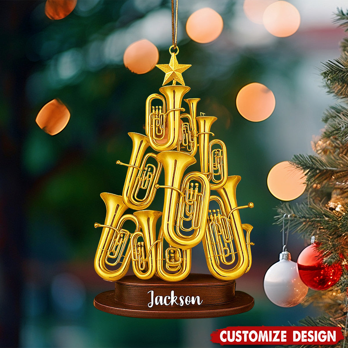 Personalized Instrument Tuba Christmas Tree Ornament Acrylic - Gift For Musical, Tuba Player Euphonium Player