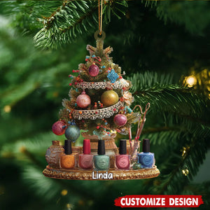 Personalized Nail Artist Christmas Ornament: Custom Name Gift