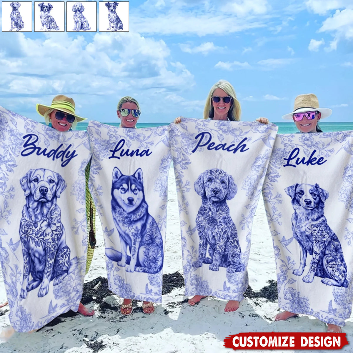 Dog Personalized Beach Towel - Summer Gift For Pet Lovers
