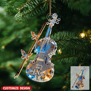 Personalized Violin Music Crystal Effect Ornament,Gift for Violinist