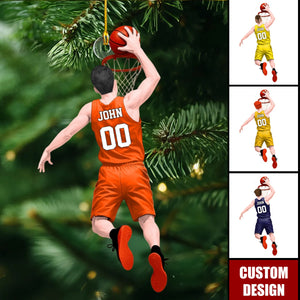 Jumping Dunking Personalized Ornament - Gift For Basketball Lovers
