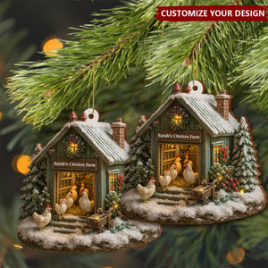Welcome to Our Cozy Farm, Celebrate the Holiday Season, Personalized Custom Ornament