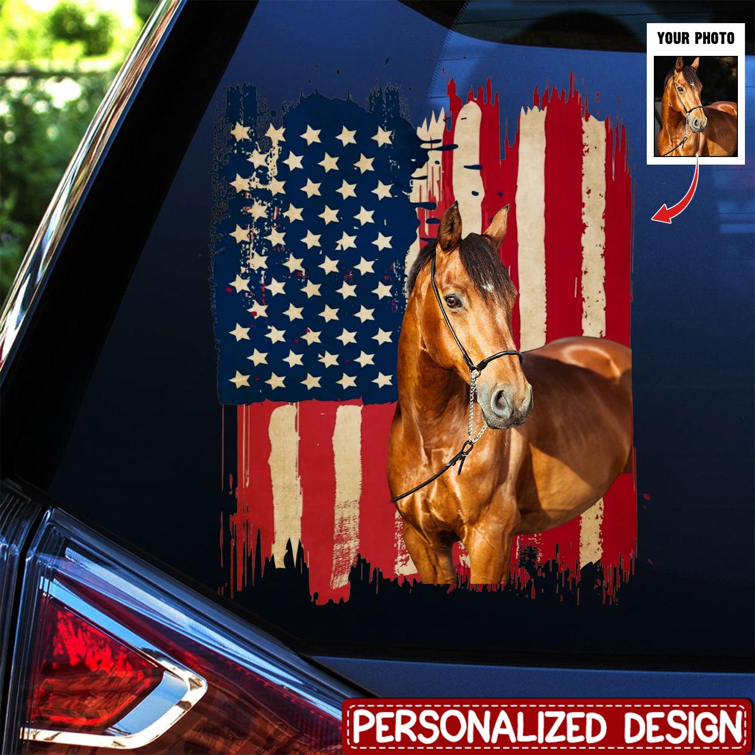 Personalized horse flag printed Decal gift for horse lovers