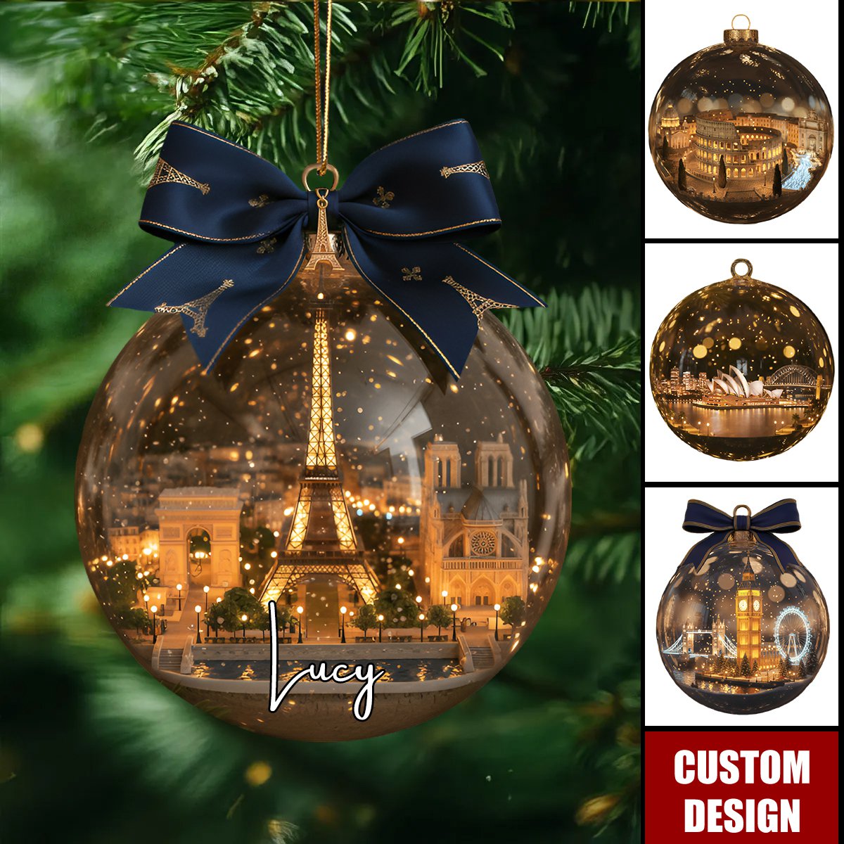 Famous Landmark Christmas Ornament Personalized Gifts For Travel Lovers