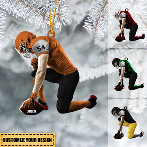 Personalized American Football Custom Acrylic Car / Christmas Ornament - Gift For Football Fans