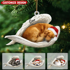 Personalized Dog Sleeping Angel Car Hanging Ornament- Double Sides Printed