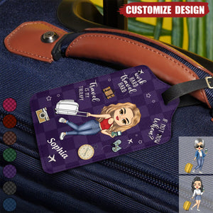 Travel Is My Therapy - Personalized Luggage Tag - Gift For Travellers
