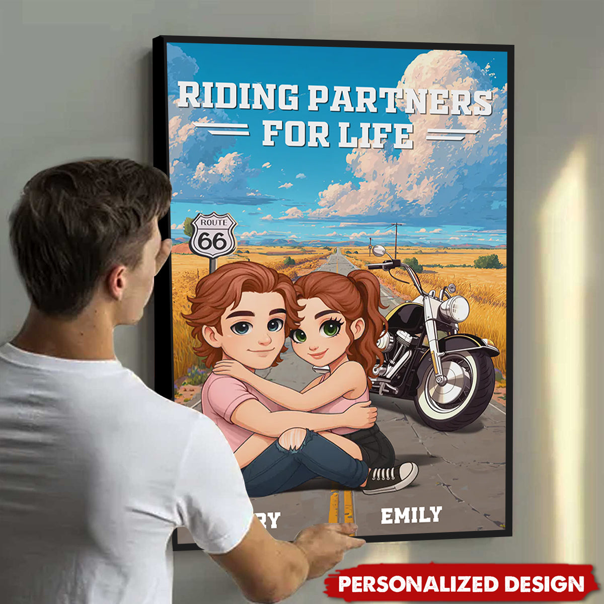Ride Together, Love Forever-Personalized Anniversary Wedding Poster Gifts For Husband And Wife
