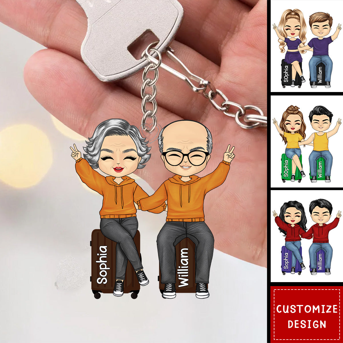 Couples Trip Personalized Keychain, Anniversary Gift For Wife,Husband