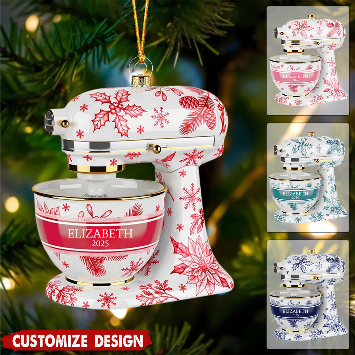 Baking Mixer Christmas Ornament Personalized Gifts For Bakers