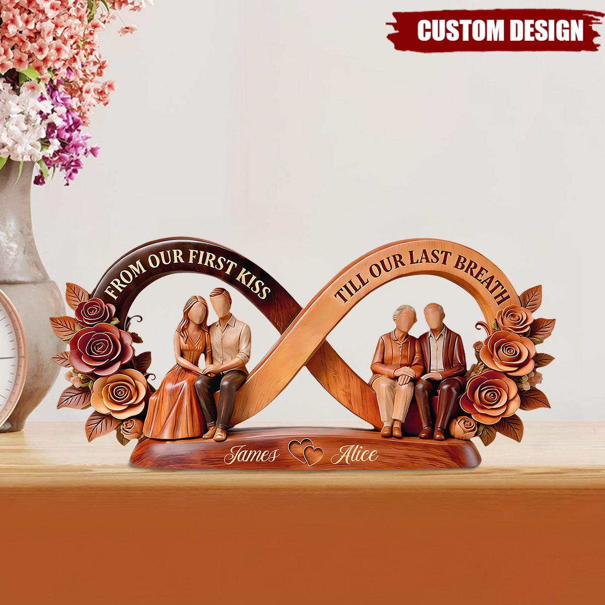 From Our First Kiss Till Our Last Breath - Personalized Custom Shaped Acrylic Plaque