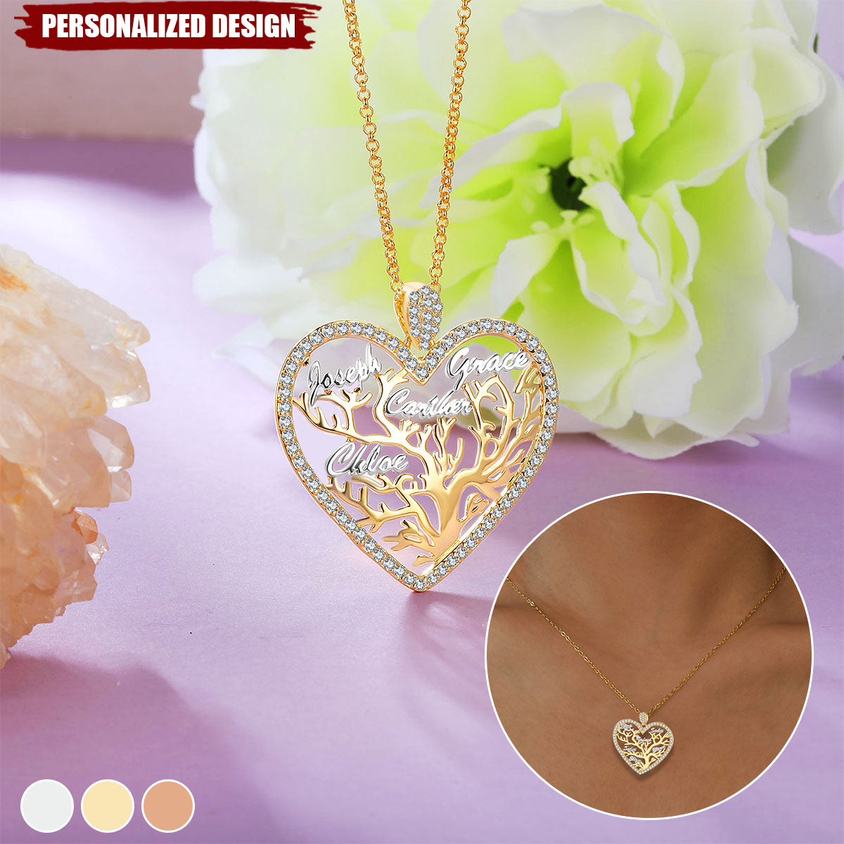 Personalized Tree of Life Pendant Necklace
