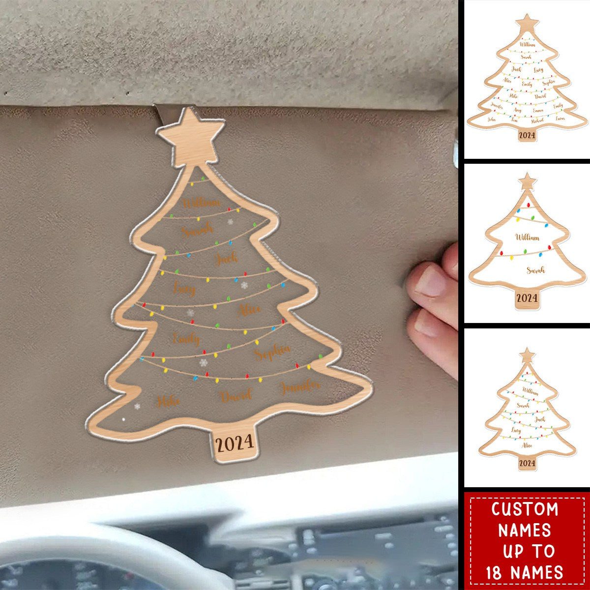 Wish You A Wonderful Christmas - Family Personalized Car Visor Clip