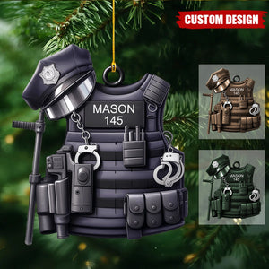 Personalized Police Vest Ornament – Christmas Gift For Policeman