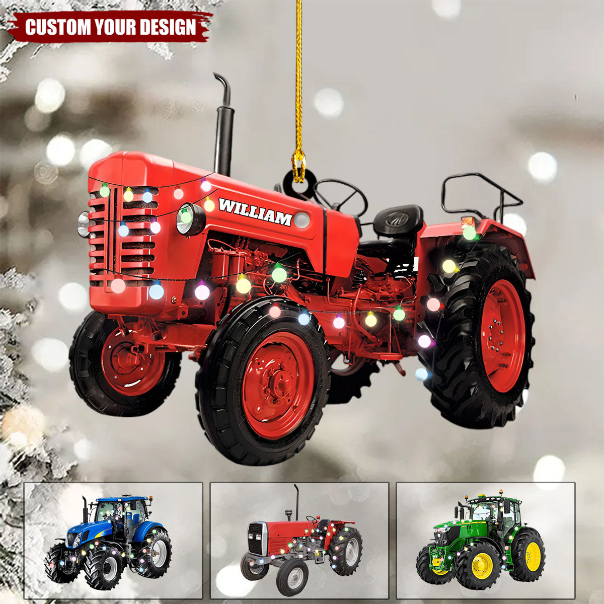 Personalized Tractor Christmas Ornament - Christmas Gift For Farmer