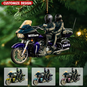 Personalized Motorcycle Christmas Ornament, Custom Biker Name Ornament - Gift for Biker Lover