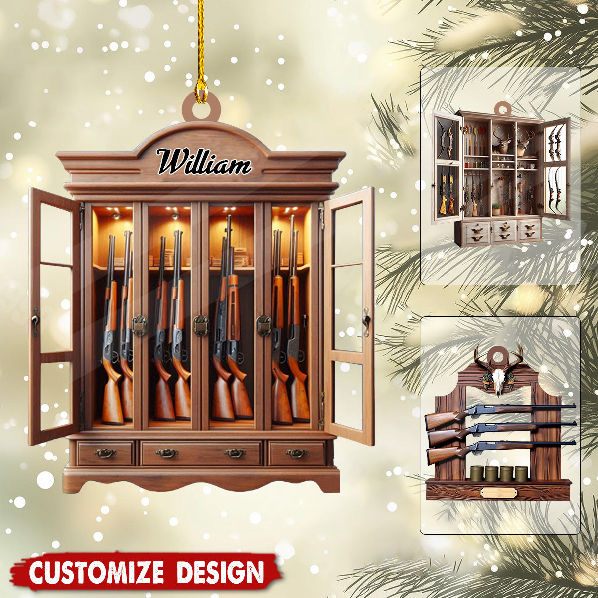 Personalized Gun Shelf Christmas Ornament-2024 New Release
