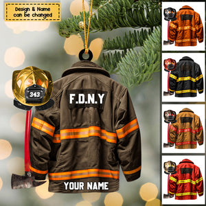 Firefighter Uniform - Personalized Acrylic Christmas / Car Hanging Ornament