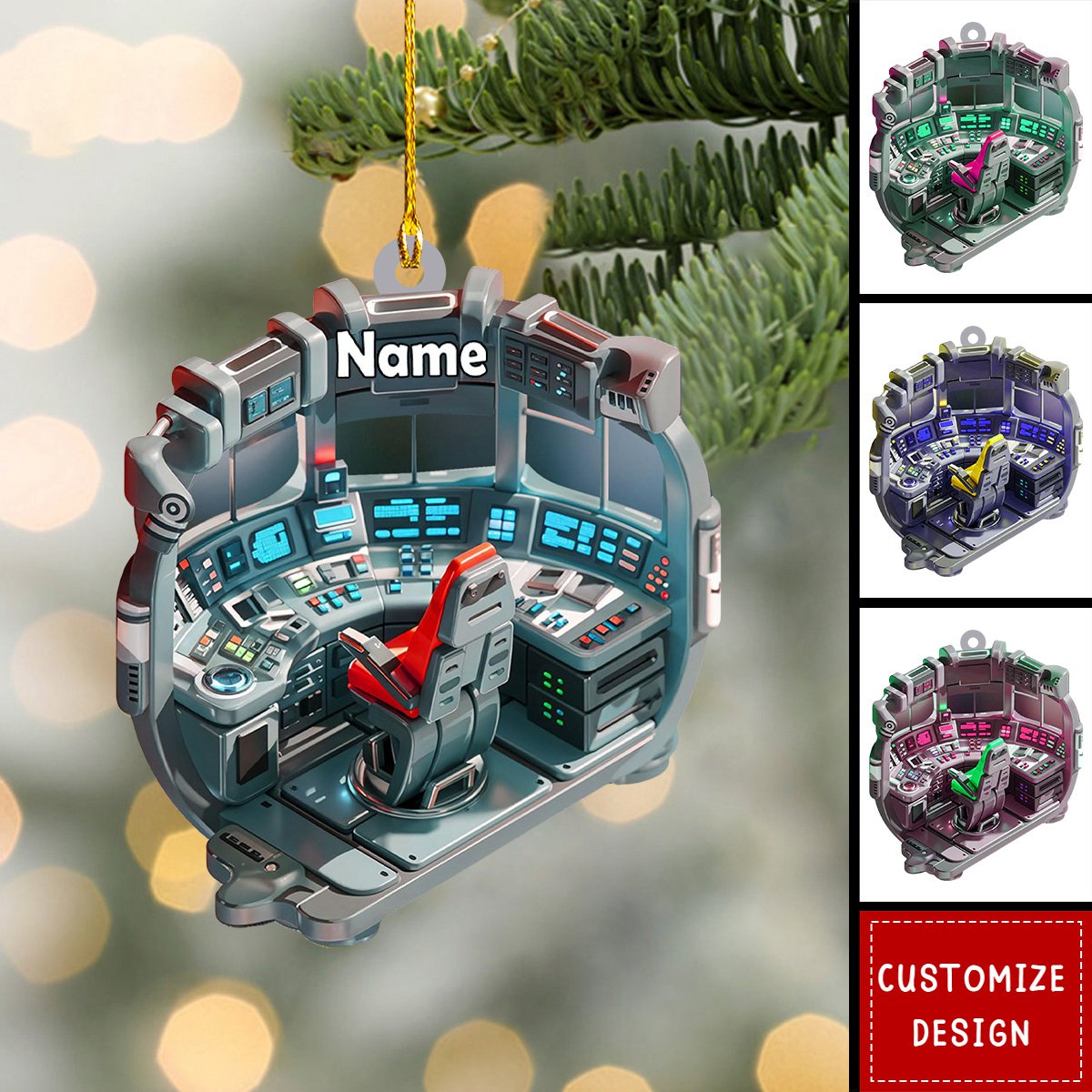 Personalized Space Rocket Ship Ornament-Space Gifts-2024 New Release