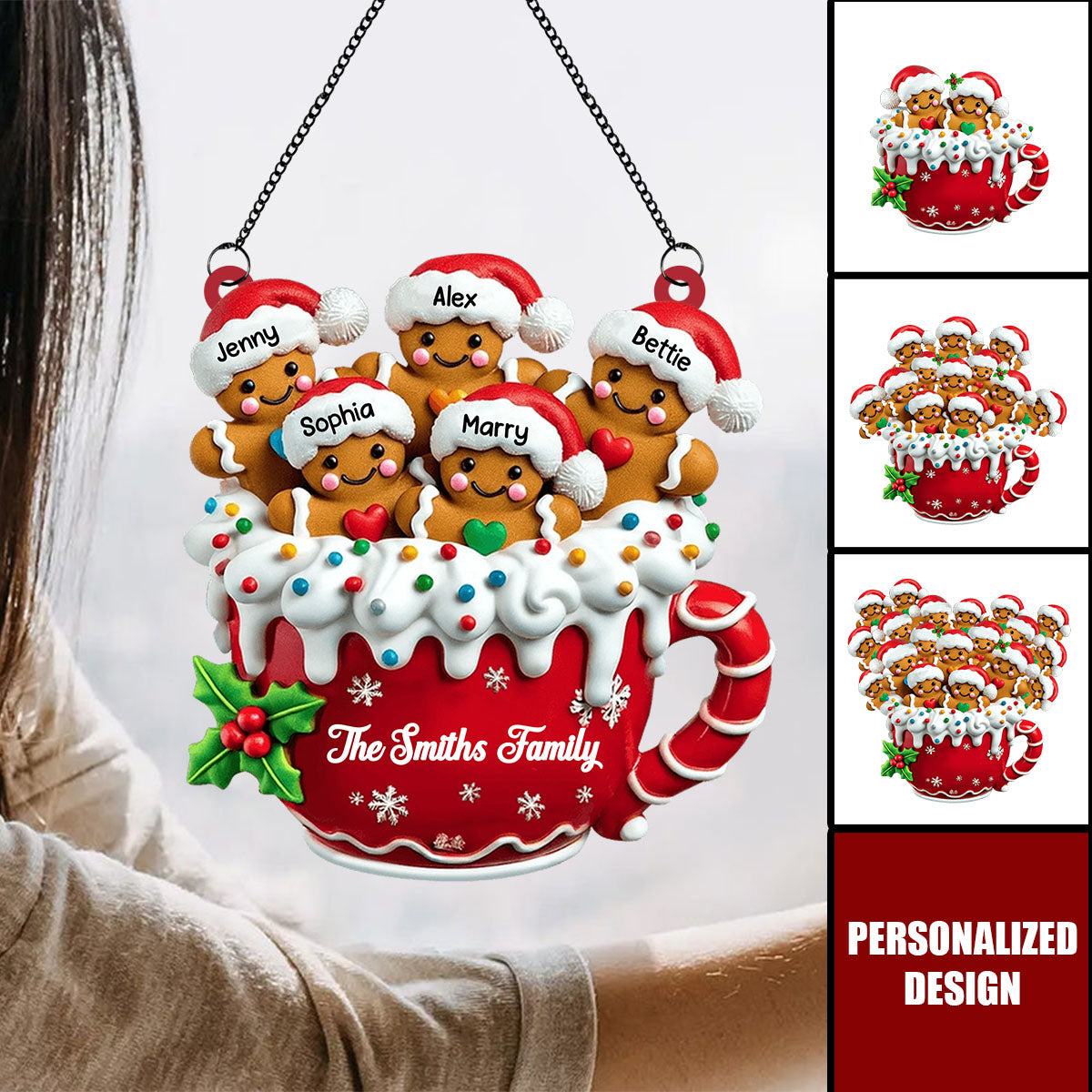 Merry Christmas-Personalized suncatcher-Gift For Family