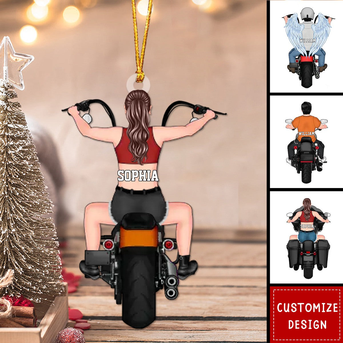 Personalized Memorial Biker AcrylicChristmas Ornament - 2024 New Release