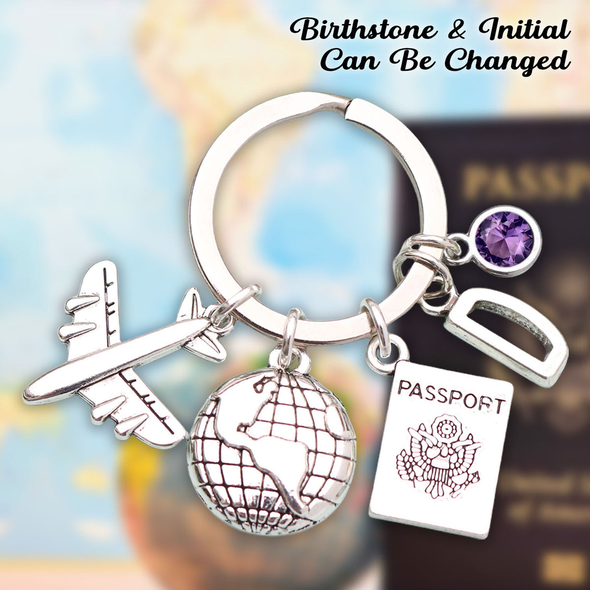 Personalized Travel Keychain, Adventure Gift