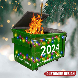 Dumpster on Fire Ornament, 2024 New Release Personalized Funny Christmas Ornament, Xmas Gag Gift
