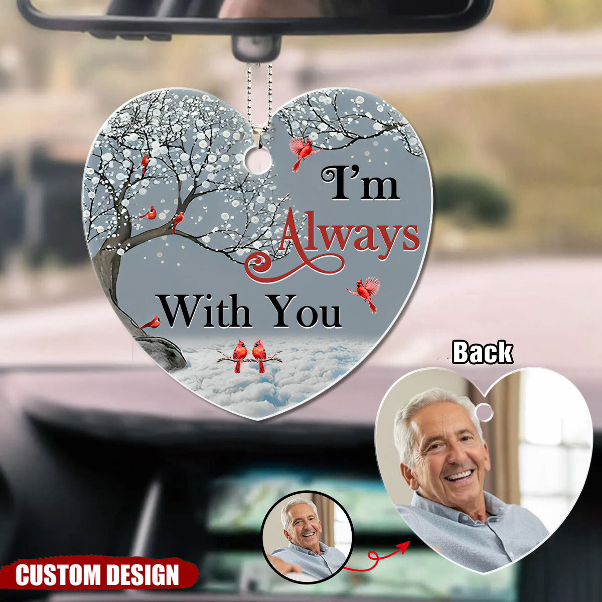 When You Miss Me Hold This Little Heart - Loving, Memorial Gift For Family, Siblings, Friends - Personalized Acrylic Car Ornament