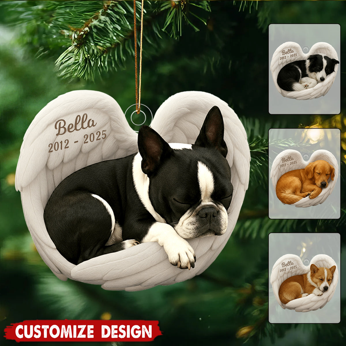 Personalized Dog Heaven Ornament - Gifts For Dog Loss