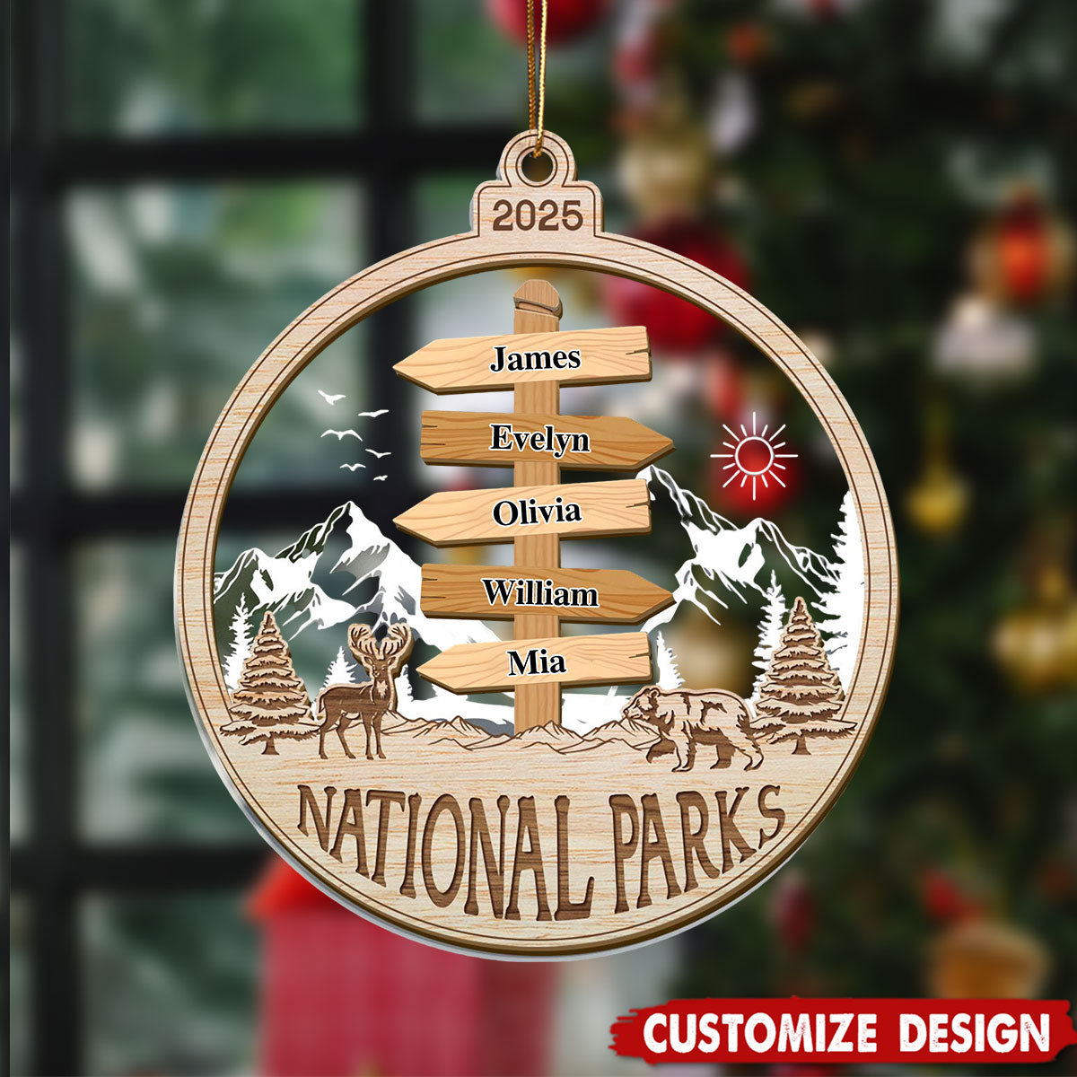 Personalized National Park Travel Christmas Ornament