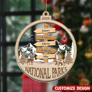 Personalized National Park Travel Christmas Ornament