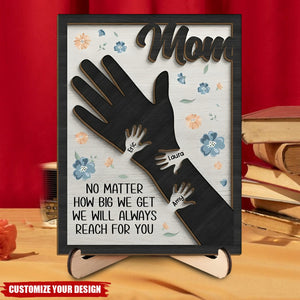 Your Love Ties Our Family Together - Family Personalized Custom 2-Layered Wooden Plaque With Stand - Gift For Mom, Grandma