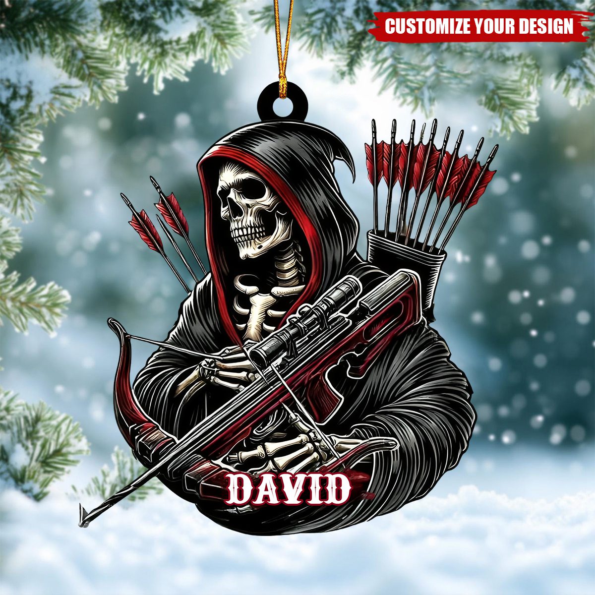 Personalized Death Archery Christmas Ornament