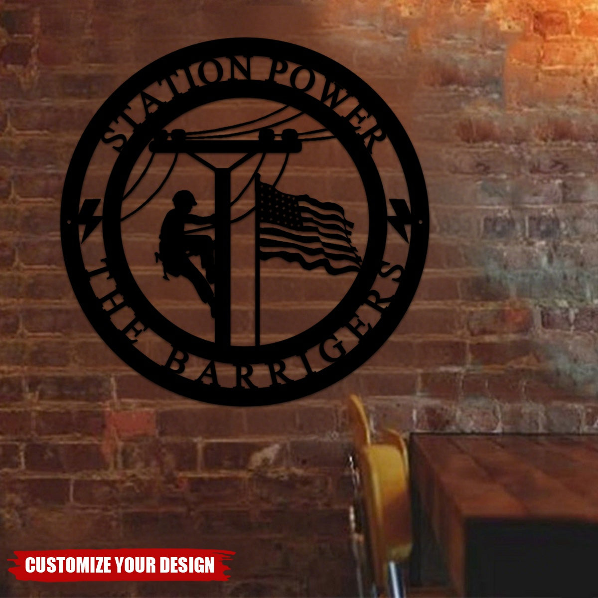 Personalized Lineman Sign, Lineman Gift, Custom Metal Wall Sign, Custom Line Life Name Metal Sign