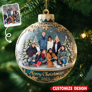 Custom Family Photo Ornament, Personalized Family Photo Keepsake 2025, Large Family Christmas Keepsake Gifts