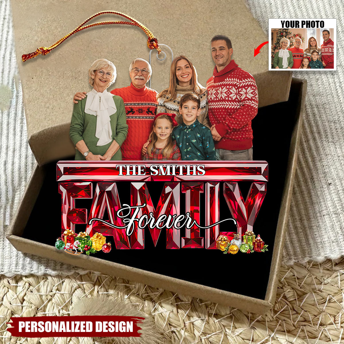Personalized Photo Family Forever Ornament-Gift For Family Member