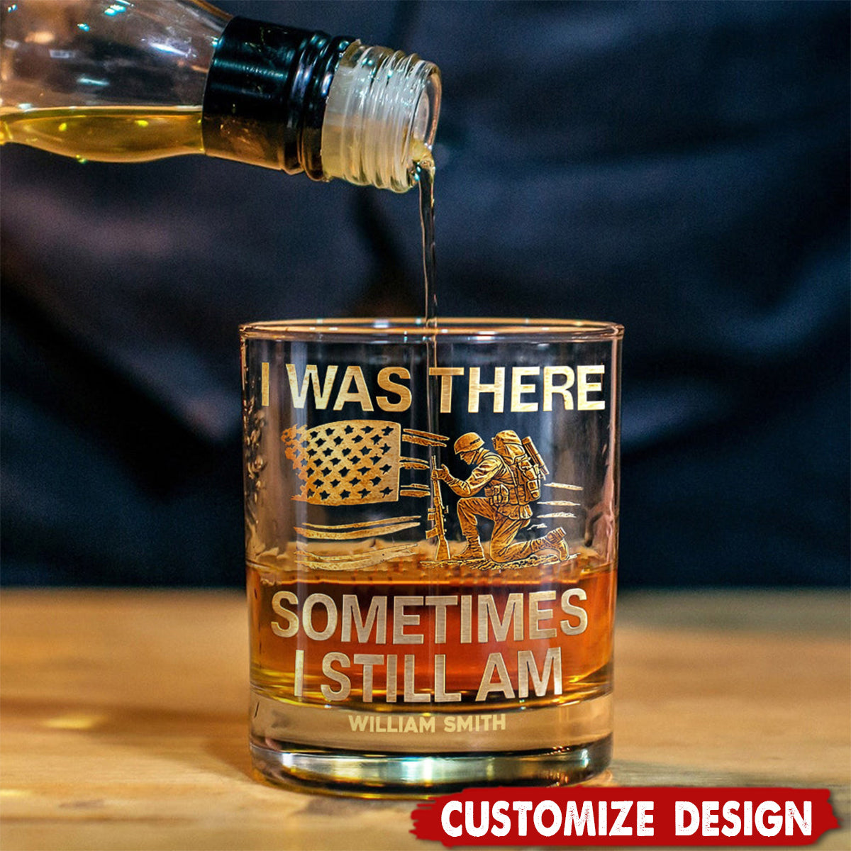Proud Veteran - Personalized Veteran Whiskey Glass