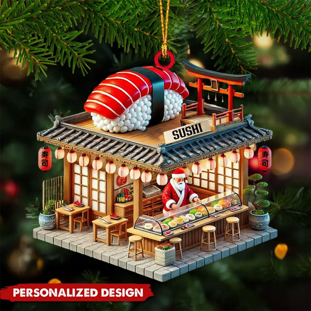 Personalized Sushi Shop Ornament-Gift for Sushi Lovers